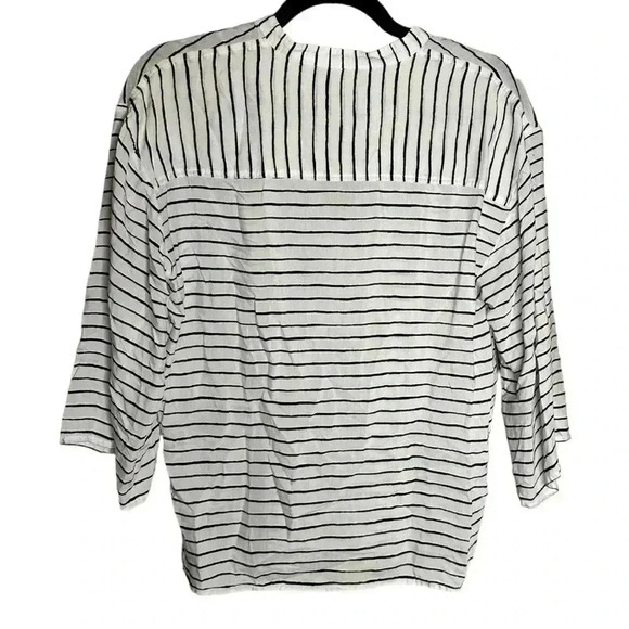 Armani Exchange Like New Black White Striped top with tie Small - Picture 4 of 6